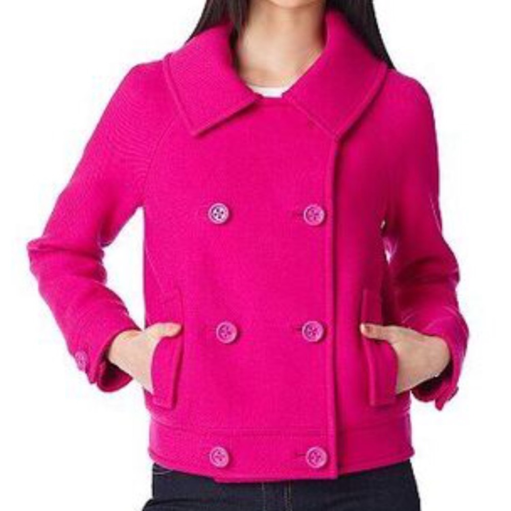 Kate spade pink Kendra jacket cropped pea coat